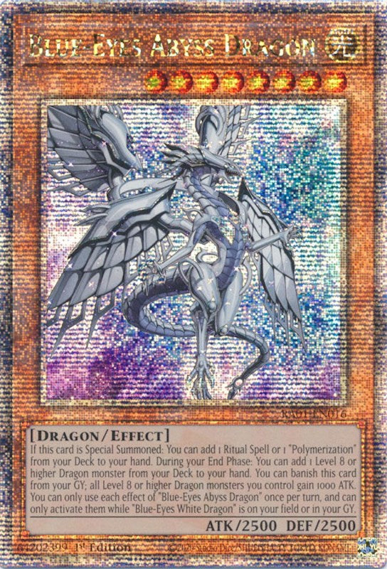 Blue-Eyes Abyss Dragon [RA01-EN016] Quarter Century Secret Rare | Good Games Adelaide SA