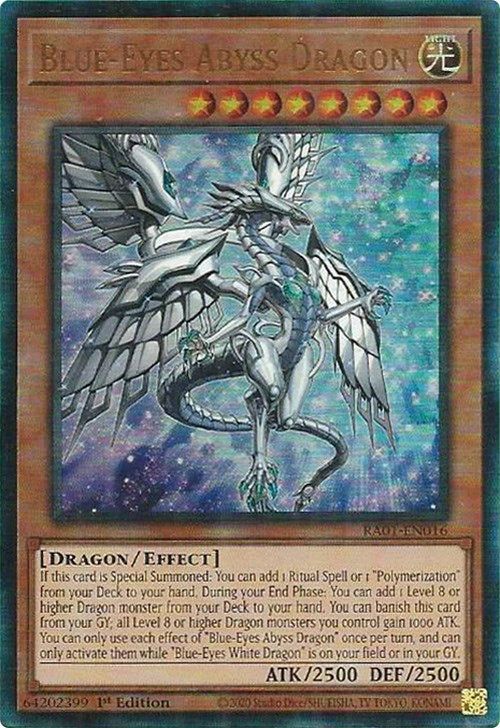 Blue-Eyes Abyss Dragon [RA01-EN016] Prismatic Ultimate Rare | Good Games Adelaide SA