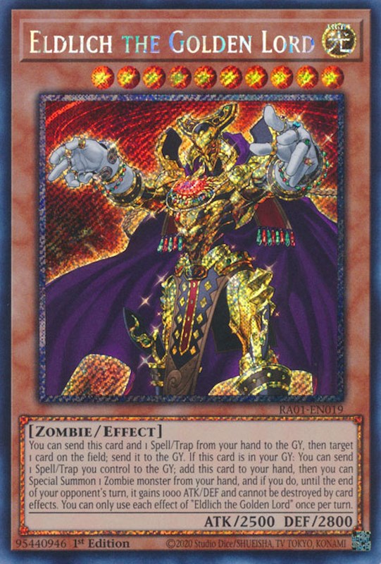 Eldlich the Golden Lord [RA01-EN019] Platinum Secret Rare | Good Games Adelaide SA