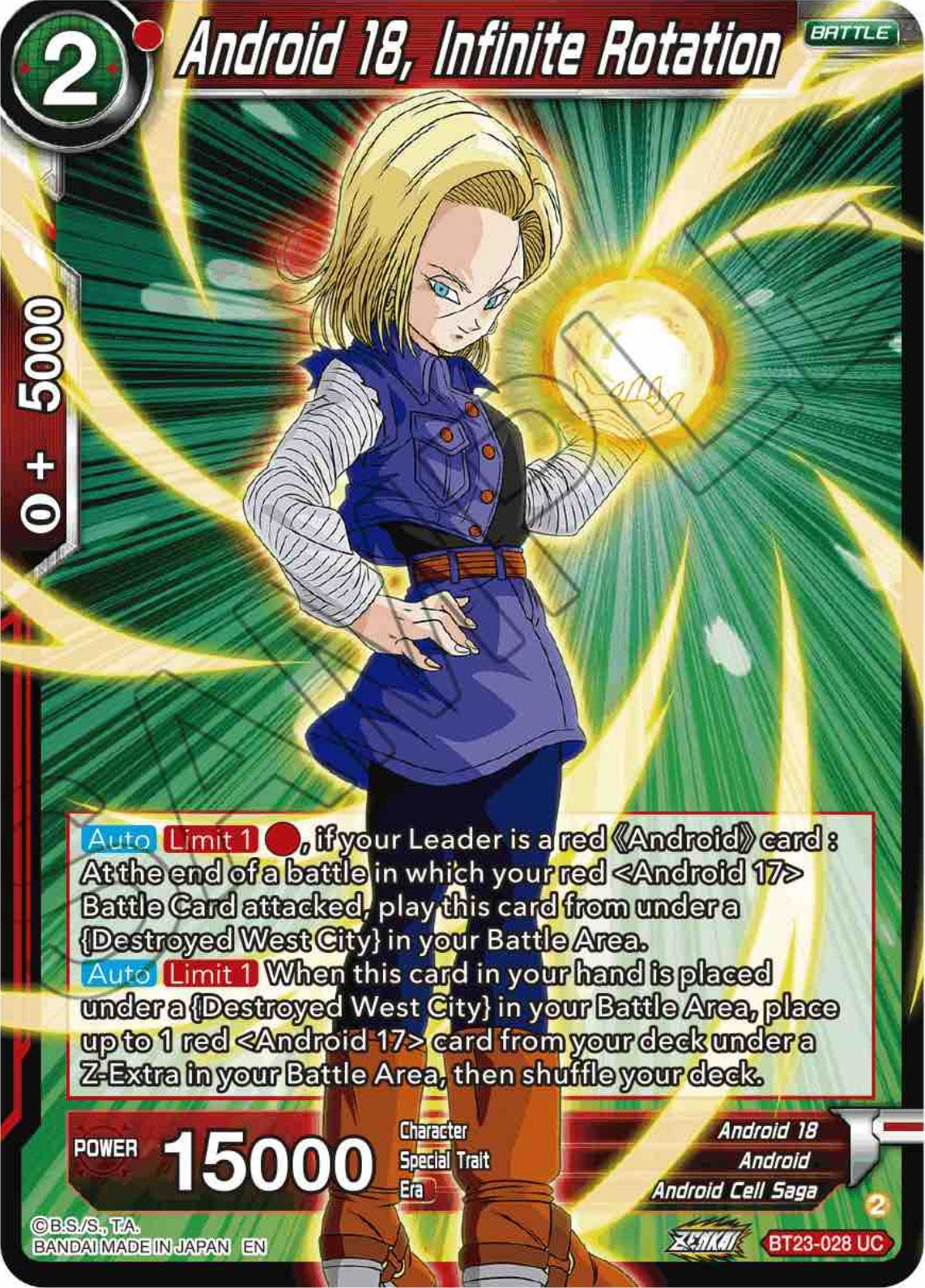 Android 18, Infinite Rotation (BT23-028) [Perfect Combination] | Good Games Adelaide SA