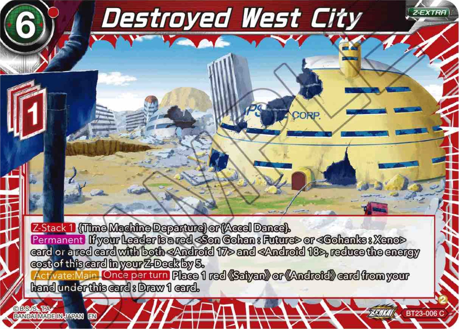 Destroyed West City (BT23-006) [Perfect Combination] | Good Games Adelaide SA