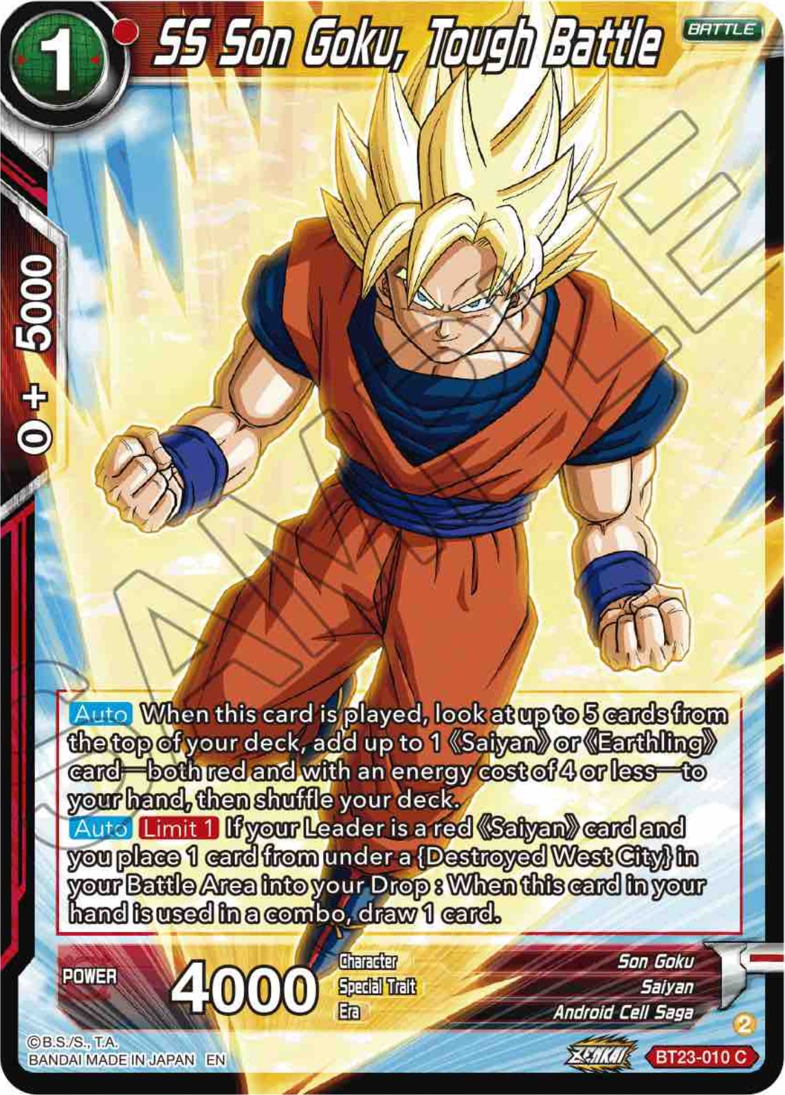 SS Son Goku, Tough Battle (BT23-010) [Perfect Combination] | Good Games Adelaide SA