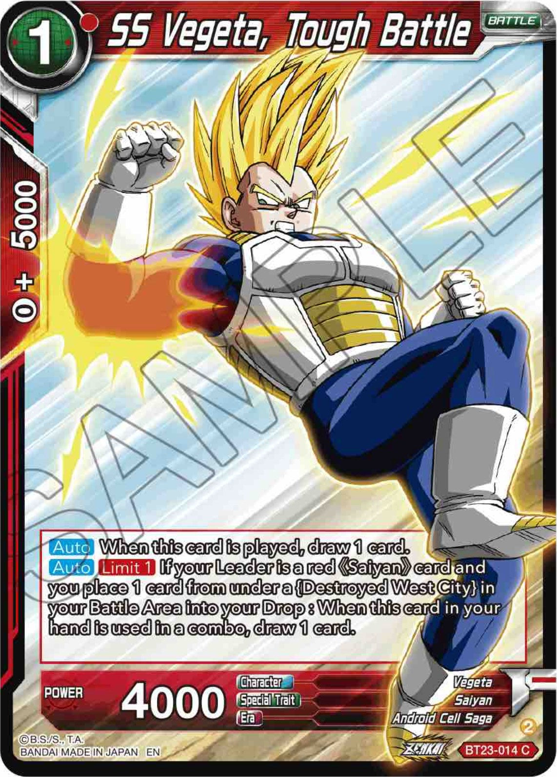 SS Vegeta, Tough Battle (BT23-014) [Perfect Combination] | Good Games Adelaide SA
