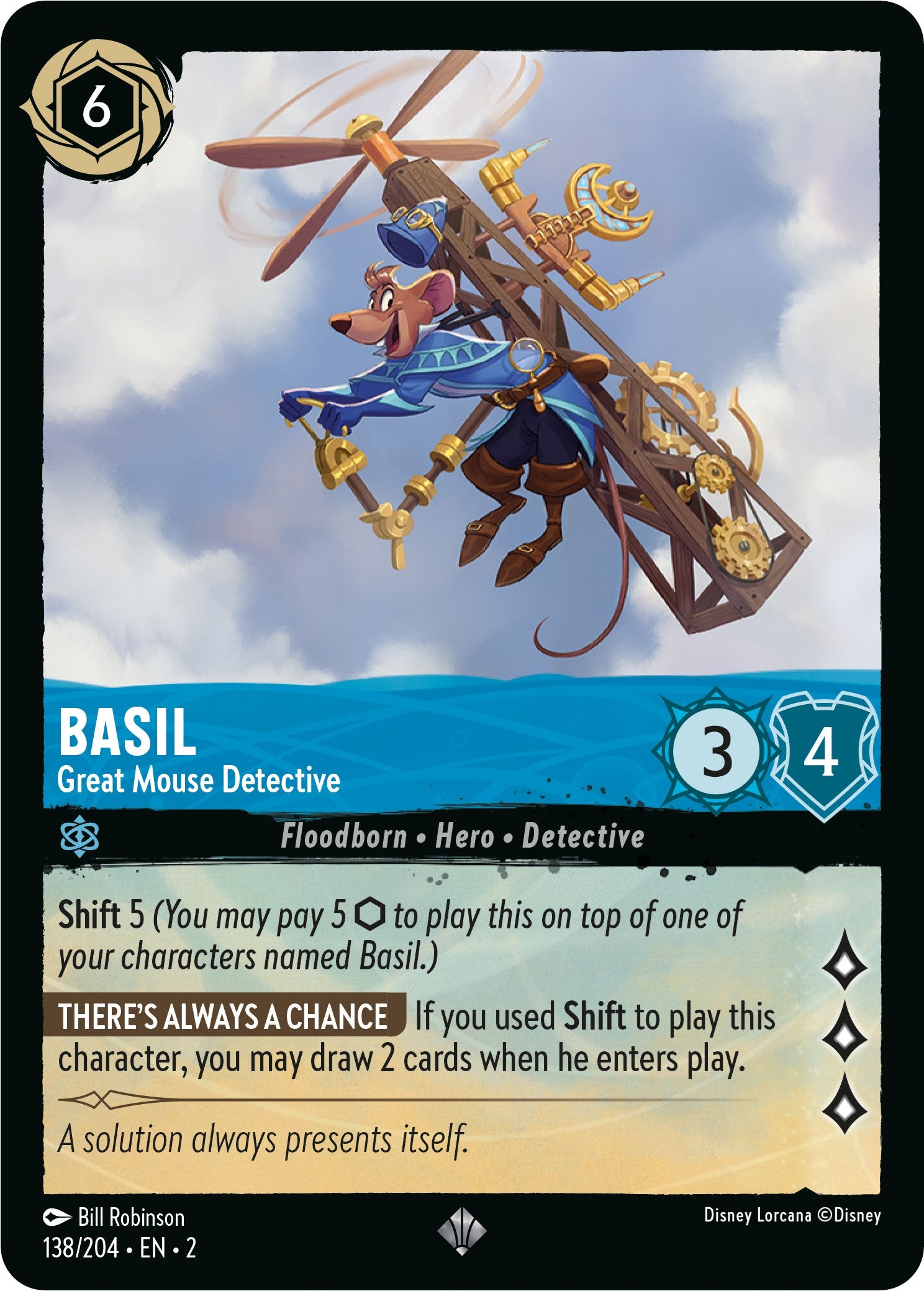 Basil - Great Mouse Detective (138/204) [Rise of the Floodborn] | Good Games Adelaide SA