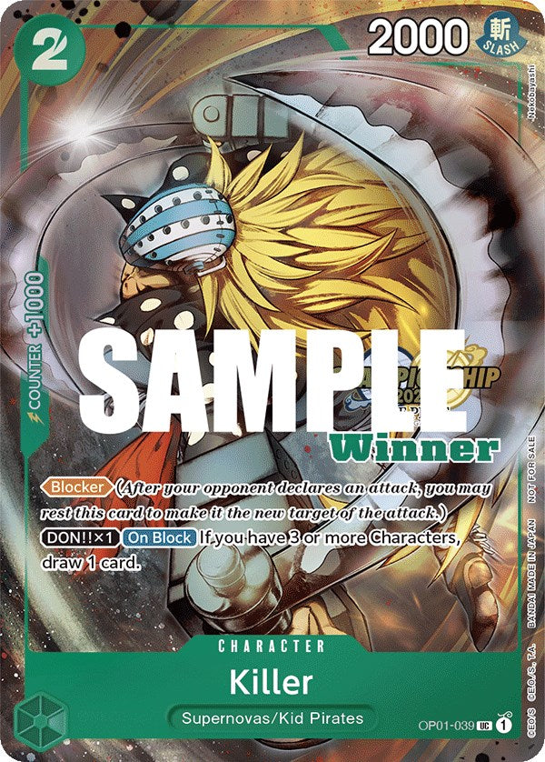 Killer (CS 2023 Top Players Pack) [Winner] [One Piece Promotion Cards] | Good Games Adelaide SA