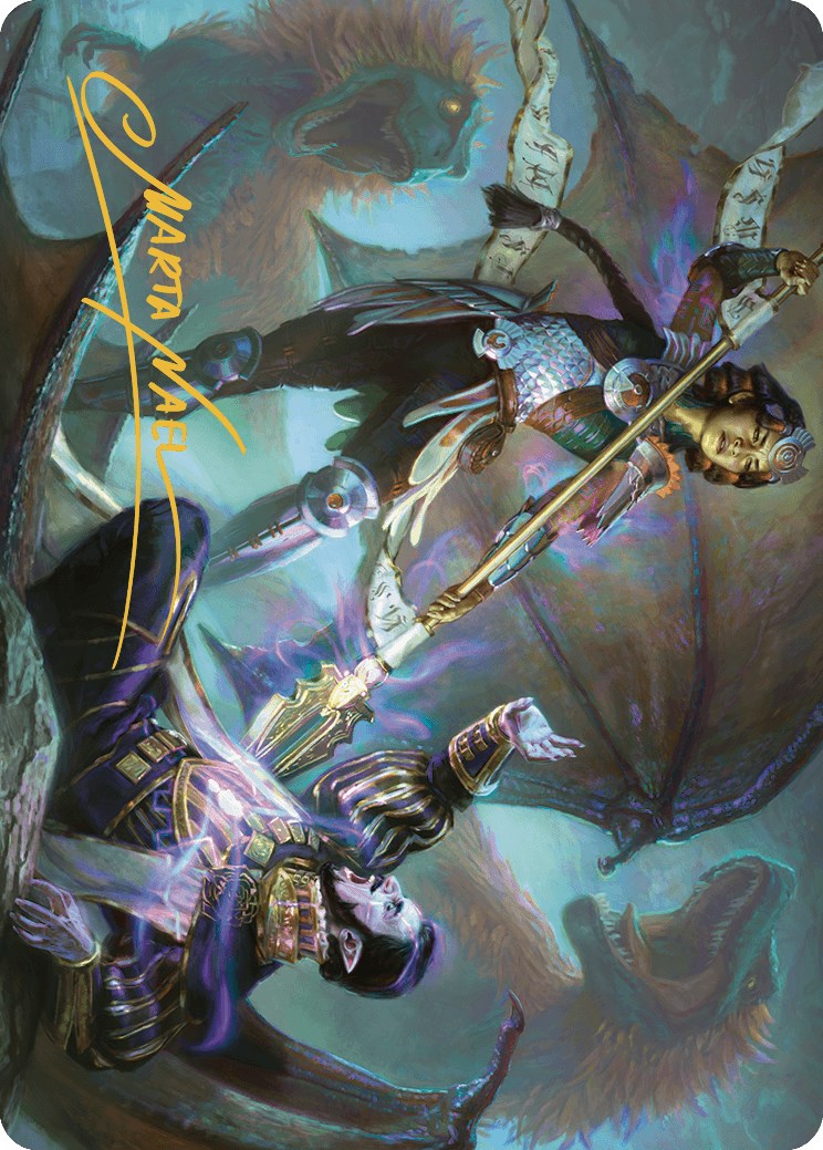 Huatli's Final Strike Art Card (Gold-Stamped Signature) [The Lost Caverns of Ixalan Art Series] | Good Games Adelaide SA