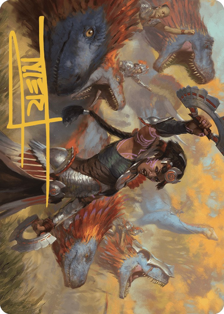 Huatli, Poet of Unity Art Card (Gold-Stamped Signature) [The Lost Caverns of Ixalan Art Series] | Good Games Adelaide SA