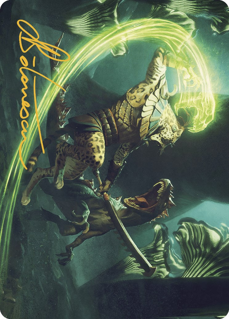 Contest of Claws Art Card (Gold-Stamped Signature) [The Lost Caverns of Ixalan Art Series] | Good Games Adelaide SA