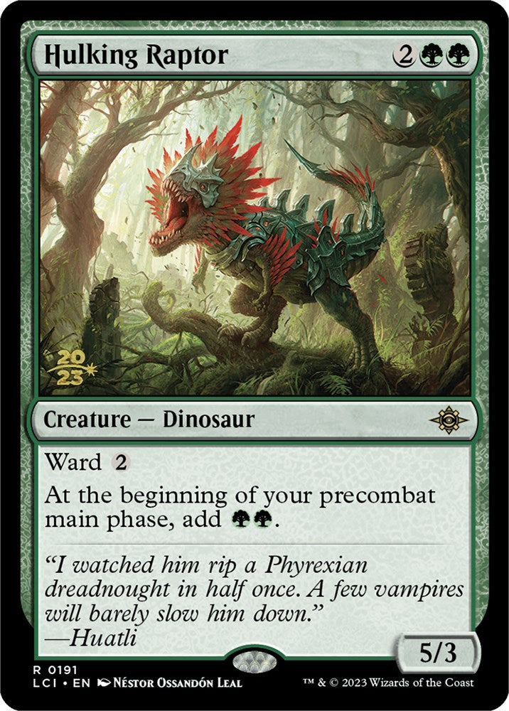 Hulking Raptor [The Lost Caverns of Ixalan Prerelease Cards] | Good Games Adelaide SA
