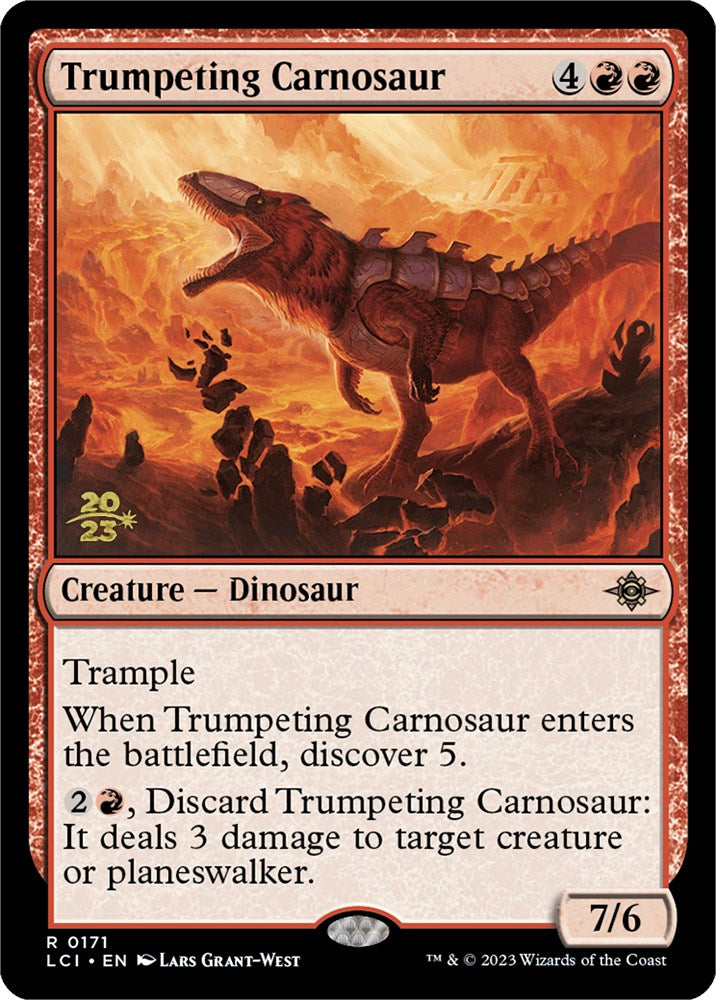 Trumpeting Carnosaur [The Lost Caverns of Ixalan Prerelease Cards] | Good Games Adelaide SA