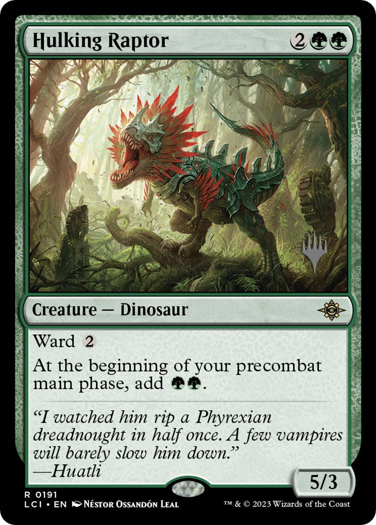 Hulking Raptor (Promo Pack) [The Lost Caverns of Ixalan Promos] | Good Games Adelaide SA