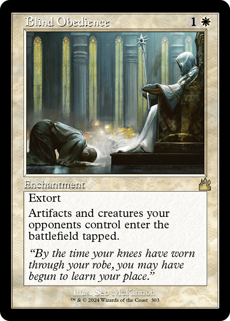 Blind Obedience (Retro Frame) [Ravnica Remastered] | Good Games Adelaide SA