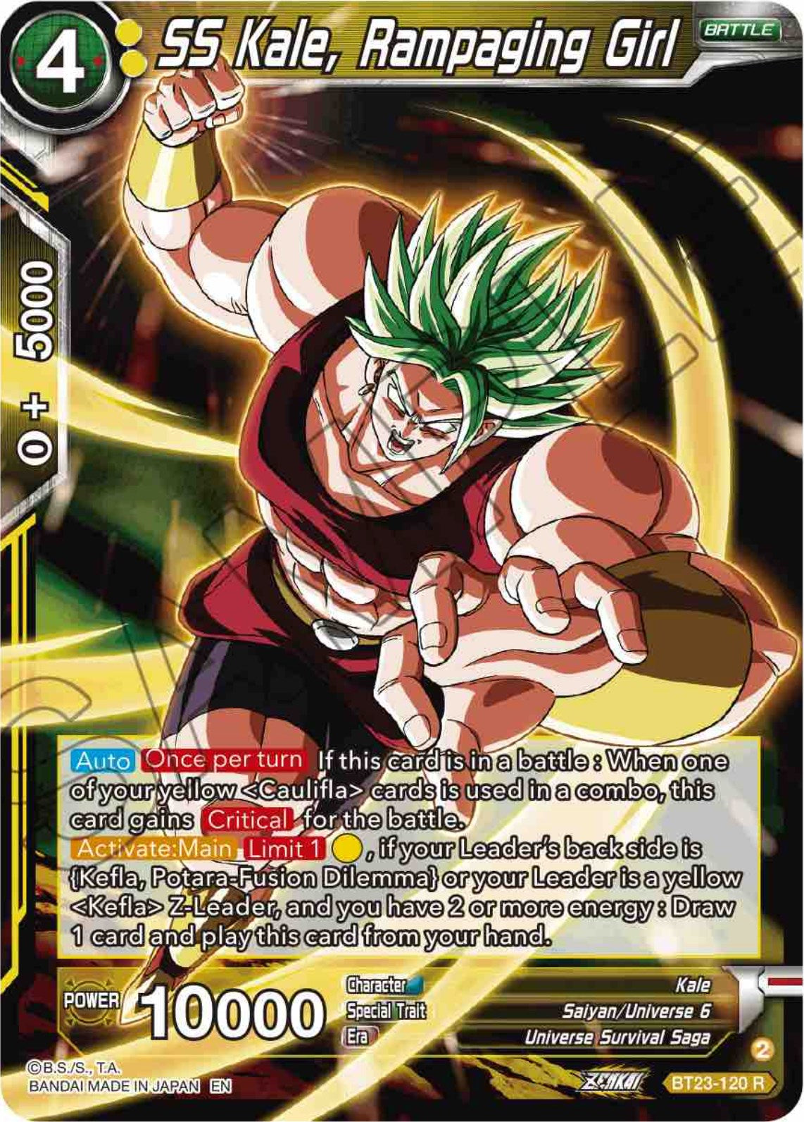 SS Kale, Rampaging Girl (BT23-120) [Perfect Combination] | Good Games Adelaide SA