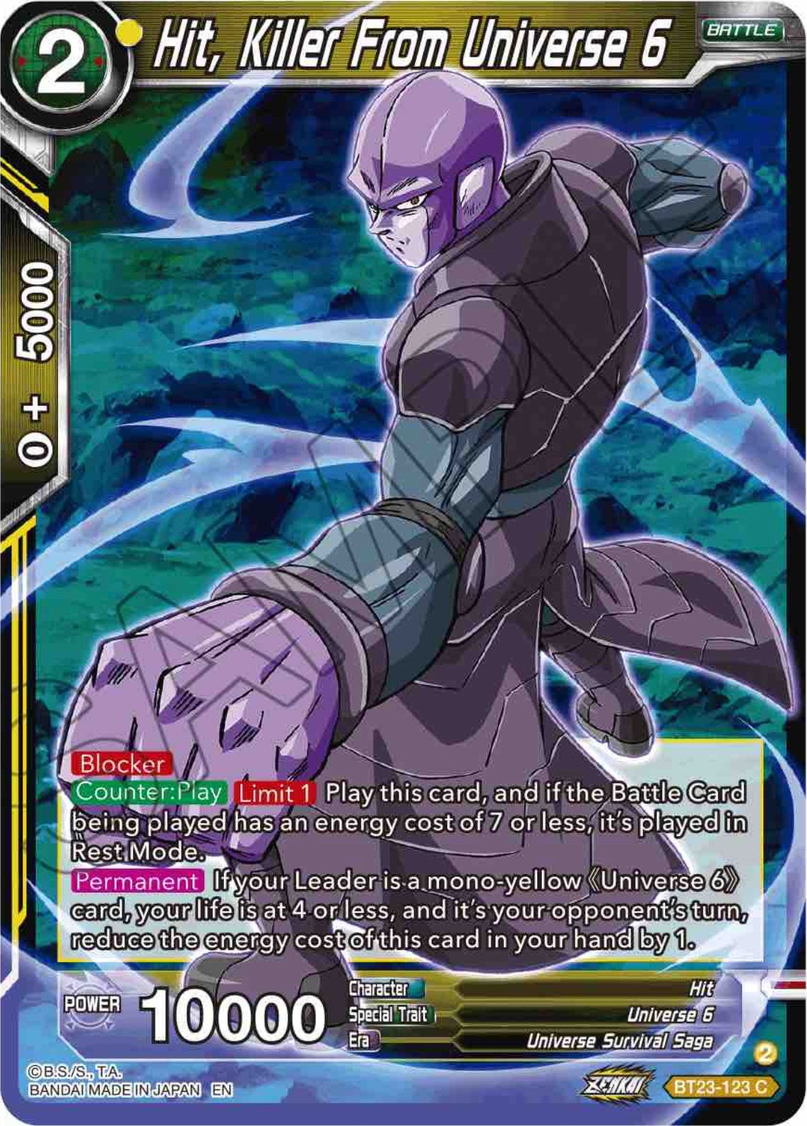 Hit, Killer From Universe 6 (BT23-123) [Perfect Combination] | Good Games Adelaide SA