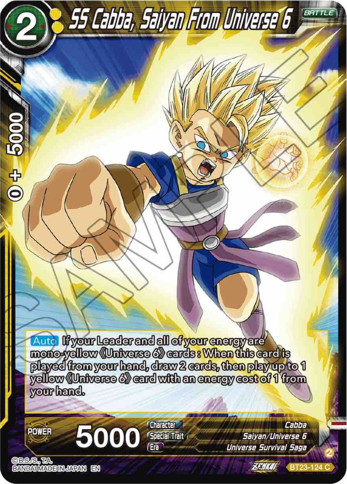 SS Cabba, Saiyan From Universe 6 (BT23-124) [Perfect Combination] | Good Games Adelaide SA