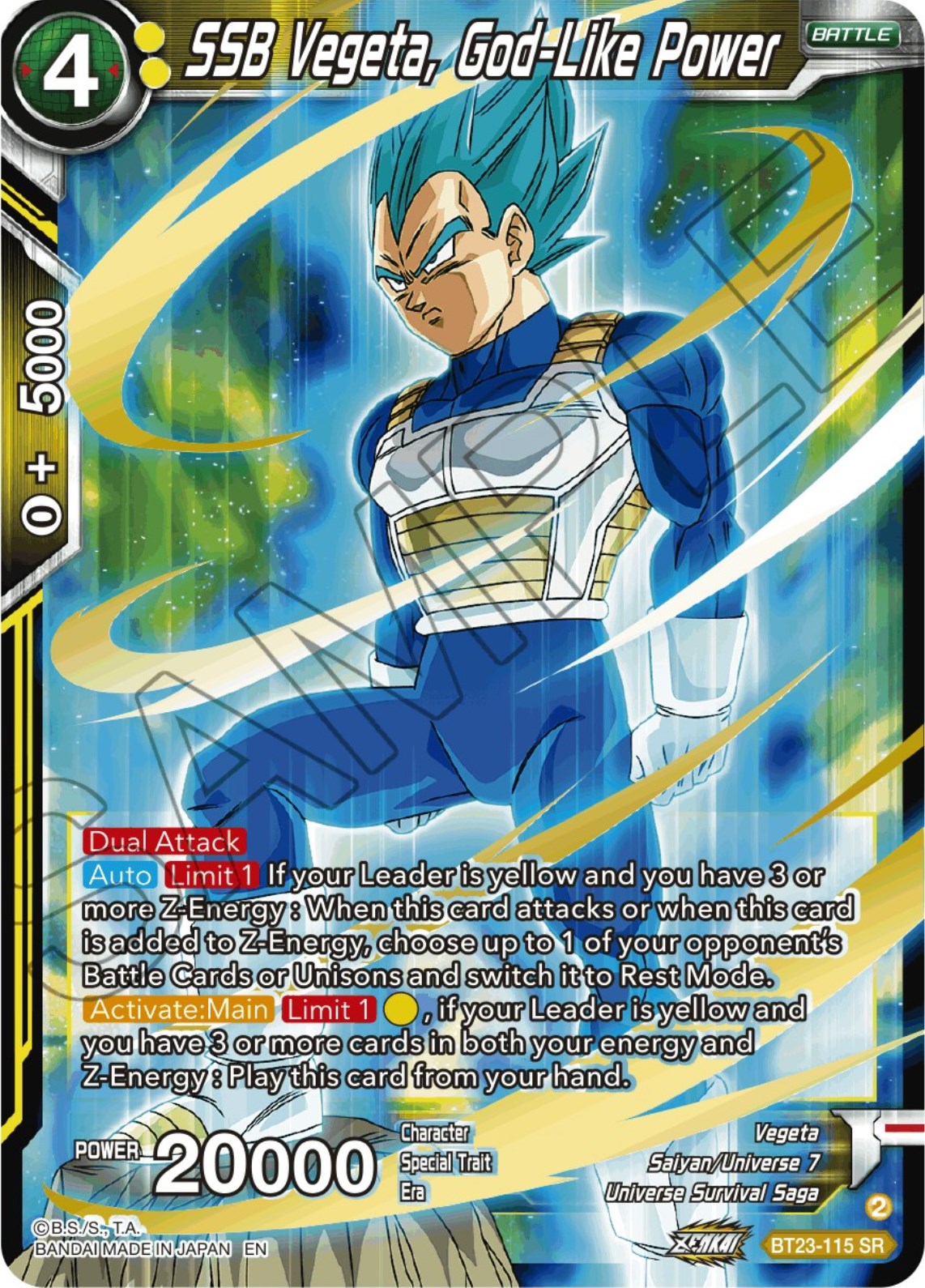 SSB Vegeta, God-Like Power (BT23-115) [Perfect Combination] | Good Games Adelaide SA