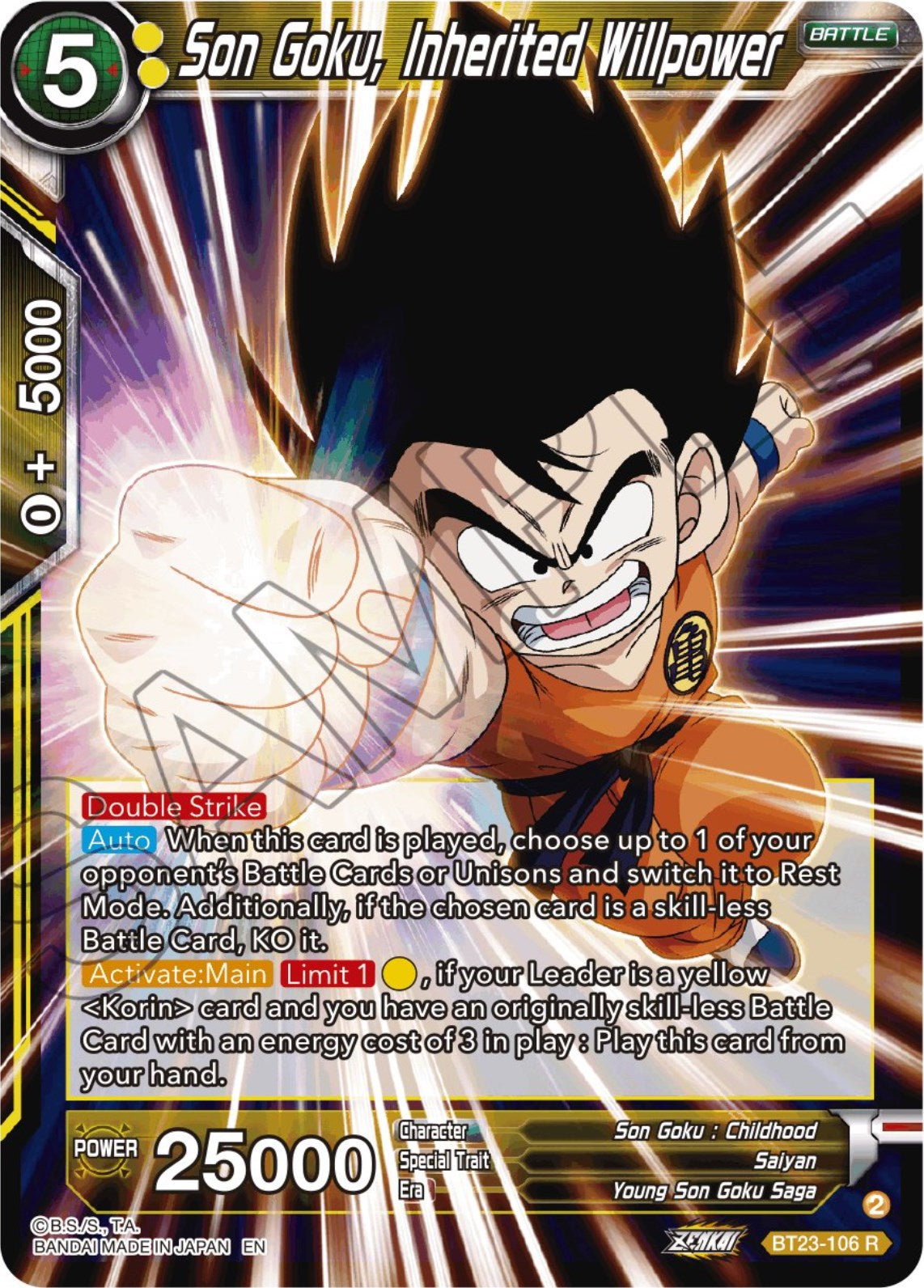 Son Goku, Inherited Willpower (BT23-106) [Perfect Combination] | Good Games Adelaide SA