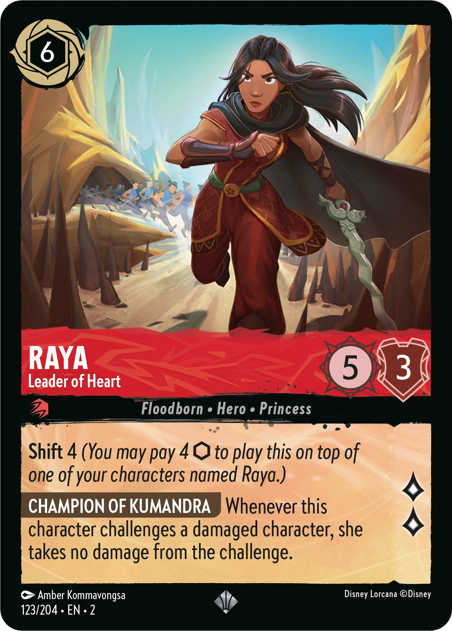 Raya - Leader of Heart (123/204) [Rise of the Floodborn] | Good Games Adelaide SA