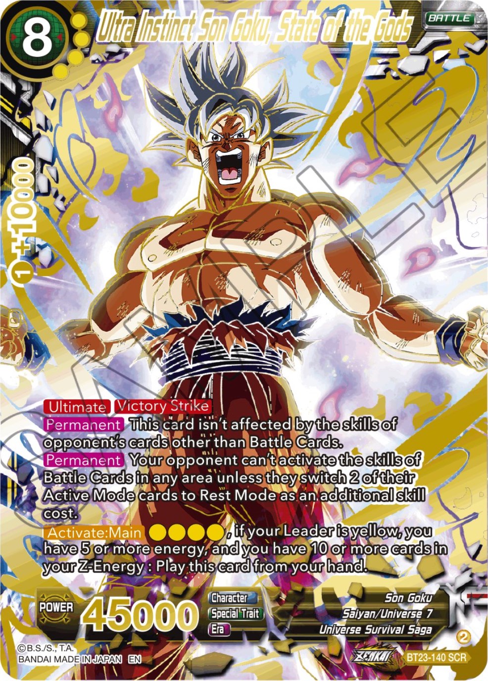Ultra Instinct Son Goku, State of the Gods (BT23-140) [Perfect Combination] | Good Games Adelaide SA