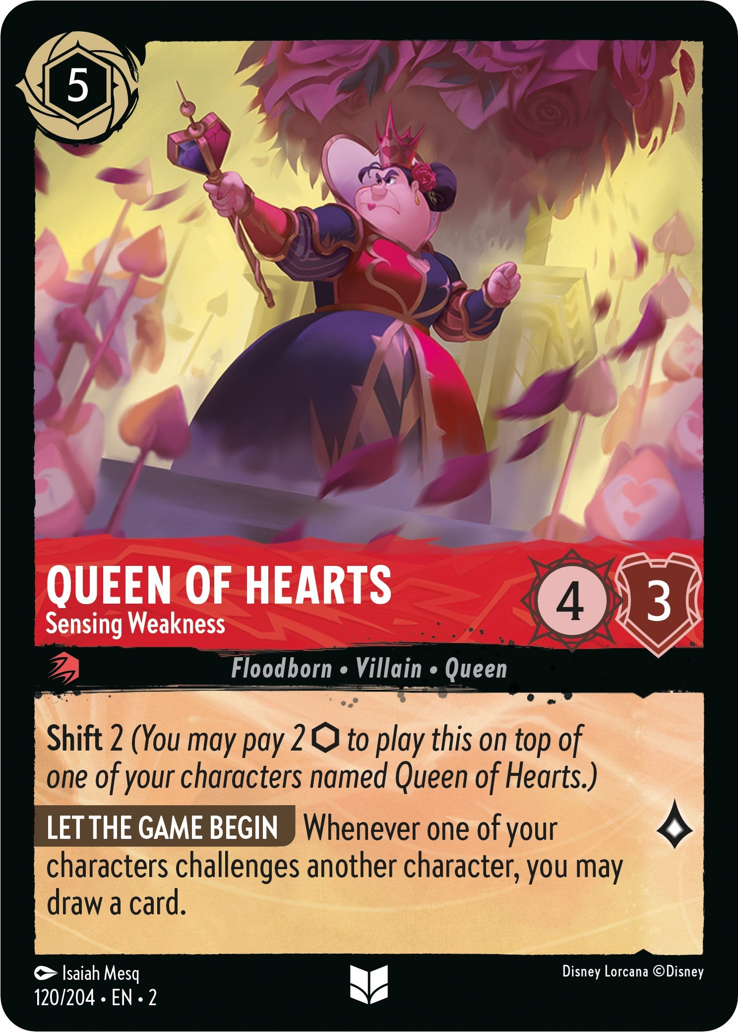 Queen of Hearts - Sensing Weakness (120/204) [Rise of the Floodborn] | Good Games Adelaide SA