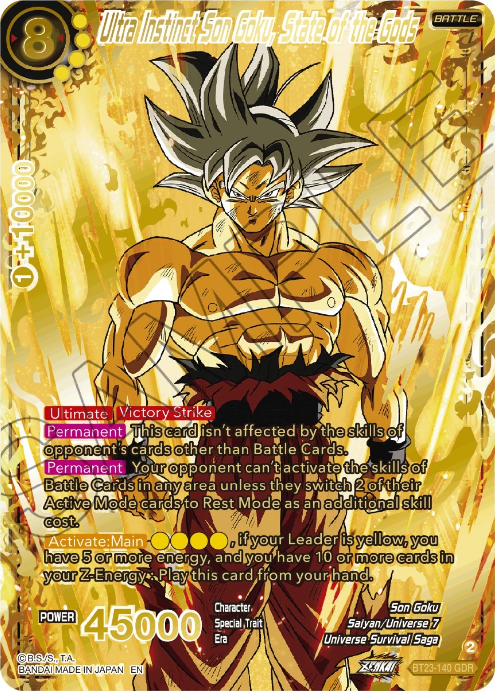 Ultra Instinct Son Goku, State of the Gods (GDR) (BT23-140) [Perfect Combination] | Good Games Adelaide SA