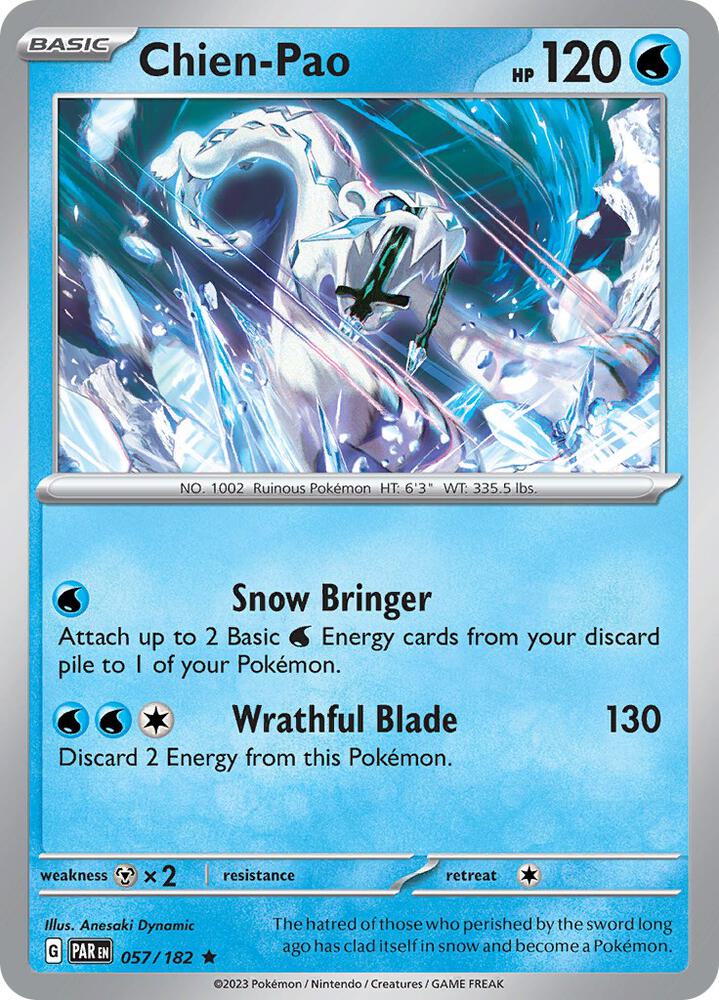 Chien Pao 057/182 (SV04: Paradox Rift)  - Reverse Holofoil | Good Games Adelaide SA