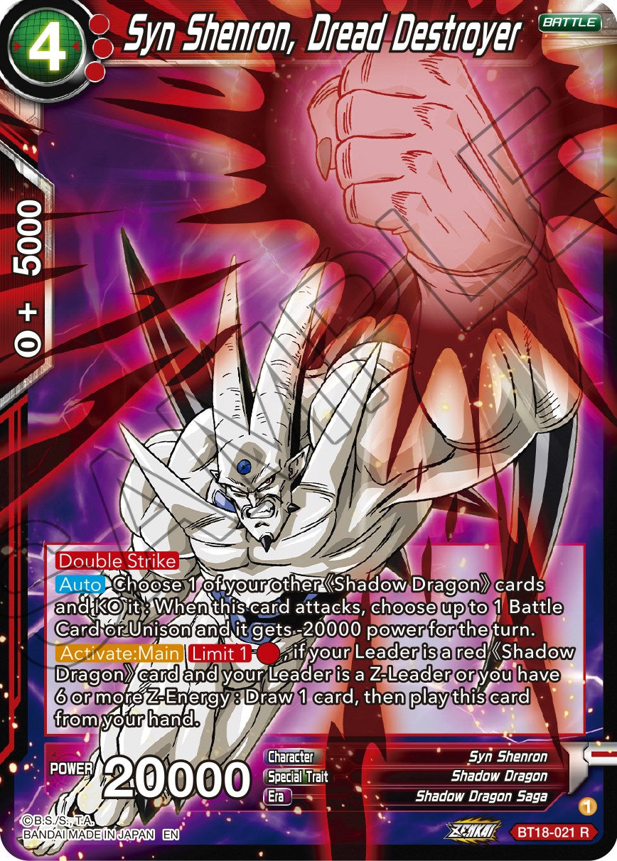 Syn Shenron, Dread Destroyer (BT18-021) [Dawn of the Z-Legends] | Good Games Adelaide SA