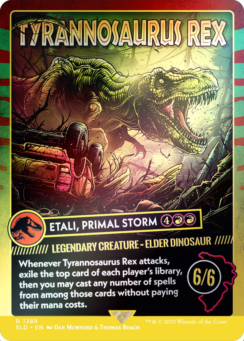 Tyrannosaurus Rex - Etali, Primal Storm (Rainbow Foil) [Secret Lair Drop Series] | Good Games Adelaide SA
