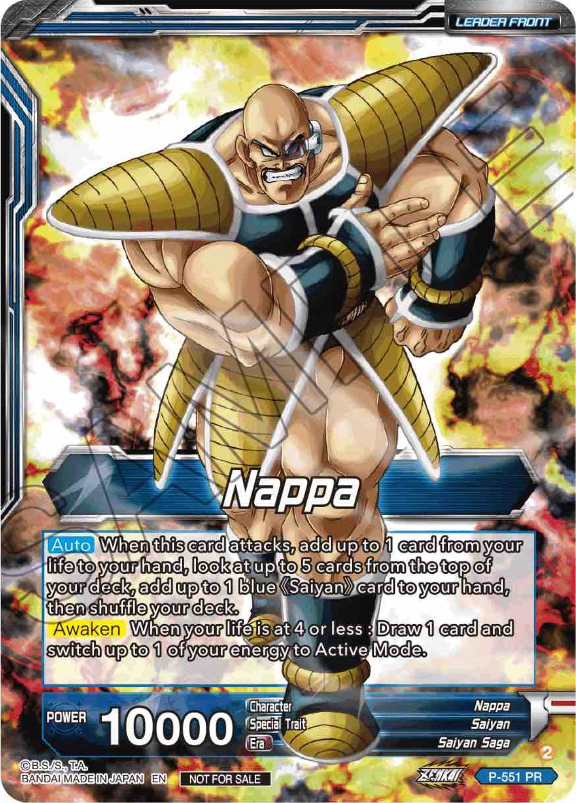 Nappa // Vegeta & Nappa, Saiyan Invasion (P-551) [Promotion Cards] | Good Games Adelaide SA