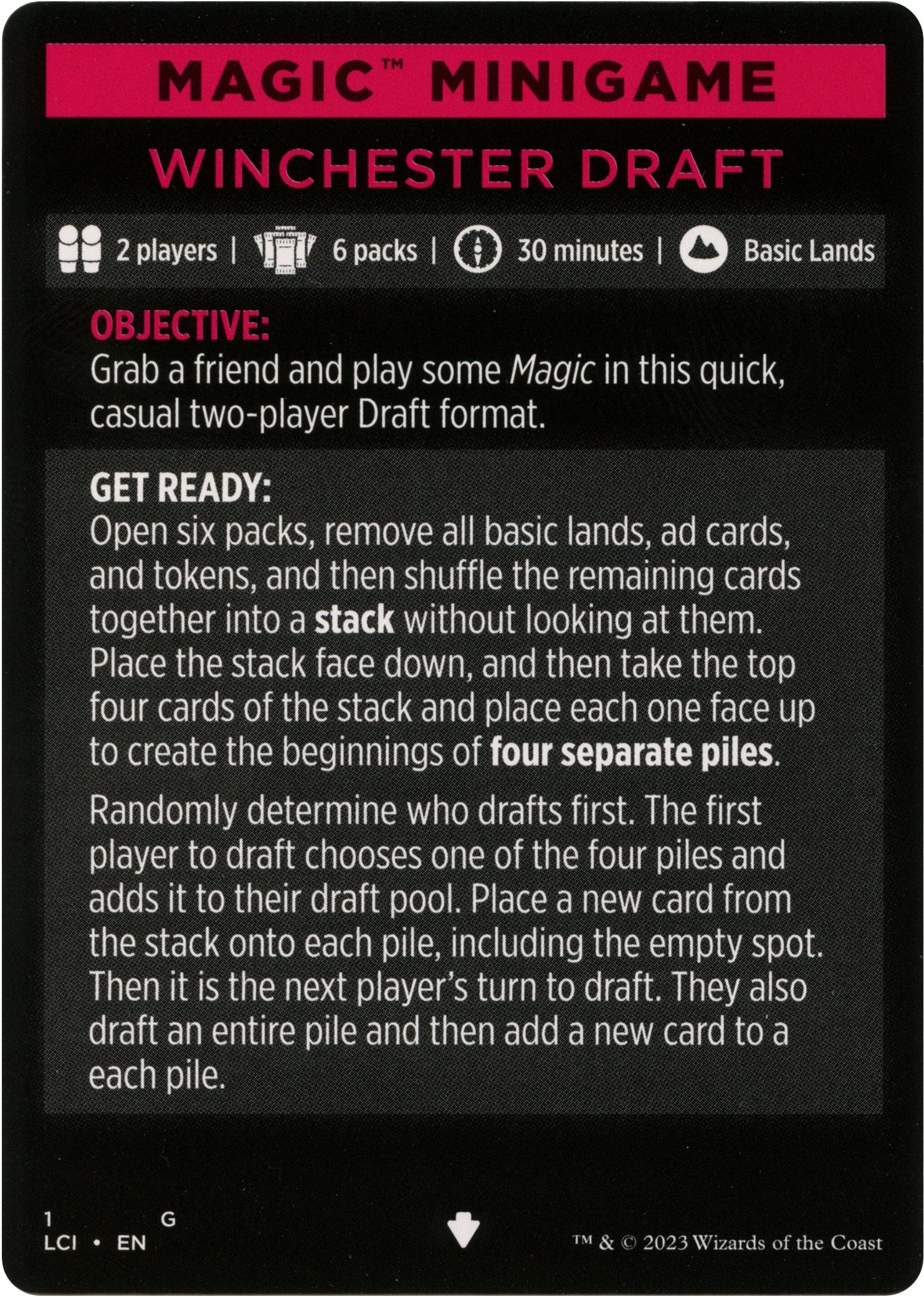 Winchester Draft (Magic Minigame) [The Lost Caverns of Ixalan Minigame] | Good Games Adelaide SA