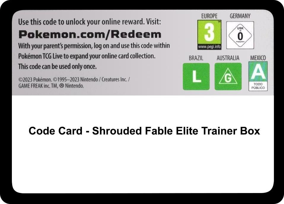 Code Card Shrouded Fable Elite Trainer Box  (SV: Shrouded Fable)  | Good Games Adelaide SA