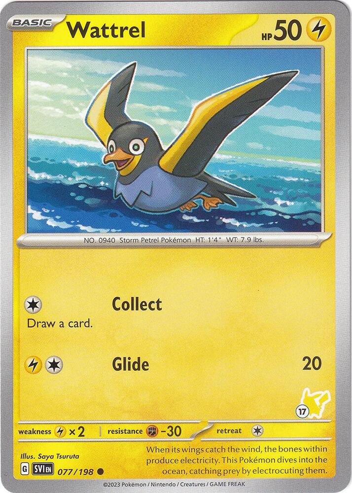 Wattrel Pikachu 17 077/193 (Battle Academy 2024)  | Good Games Adelaide SA
