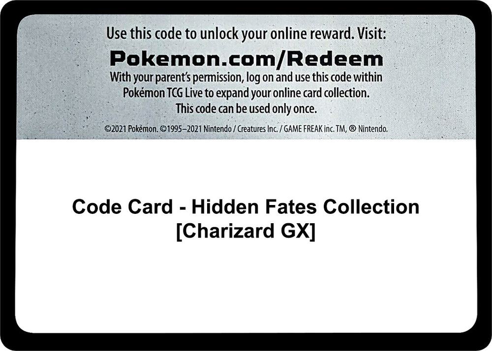Code Card Hidden Fates Collection Charizard GX  (Hidden Fates)  | Good Games Adelaide SA