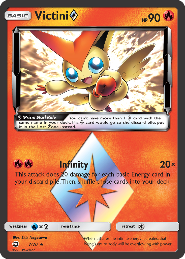 Victini (7/70) (Prism Star) [Sun & Moon: Dragon Majesty] | Good Games Adelaide SA