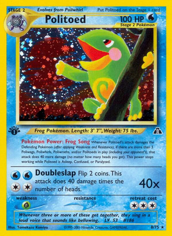 Politoed 08/75 (Neo Discovery)  - 1st Edition Holofoil | Good Games Adelaide SA