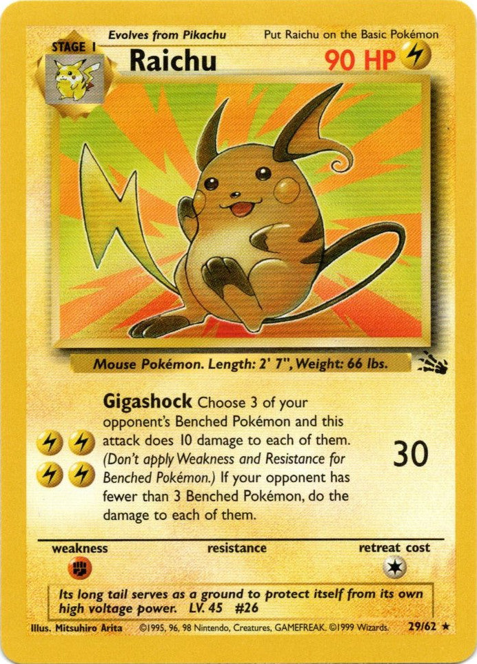 Raichu (29/62) [Fossil Unlimited] | Good Games Adelaide SA