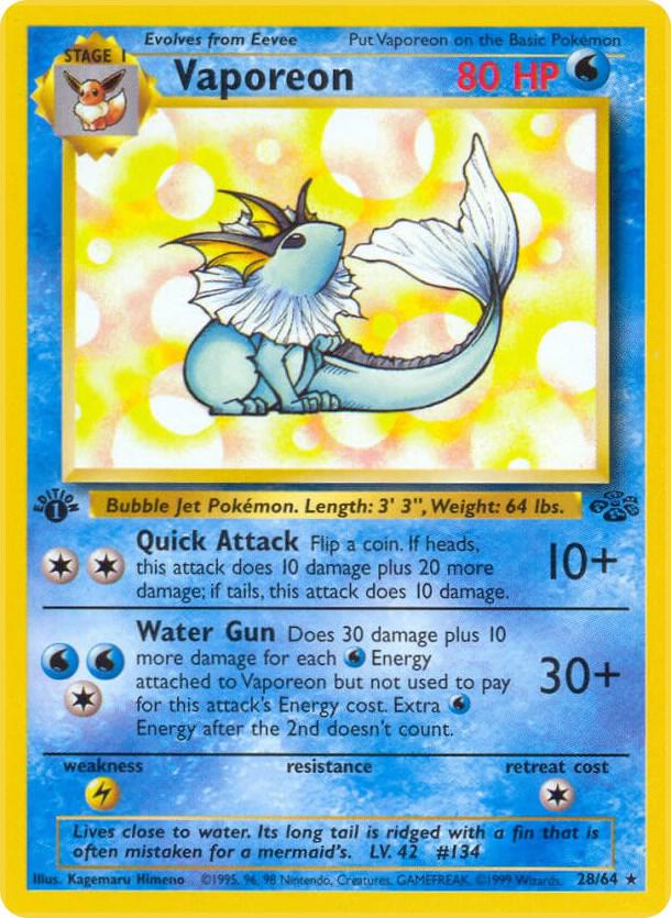 Vaporeon  28/64 (Jungle)  - 1st Edition | Good Games Adelaide SA