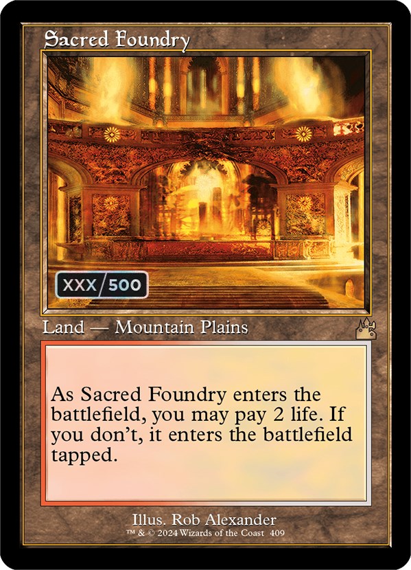 Sacred Foundry (Retro) (Serialized) [Ravnica Remastered] | Good Games Adelaide SA