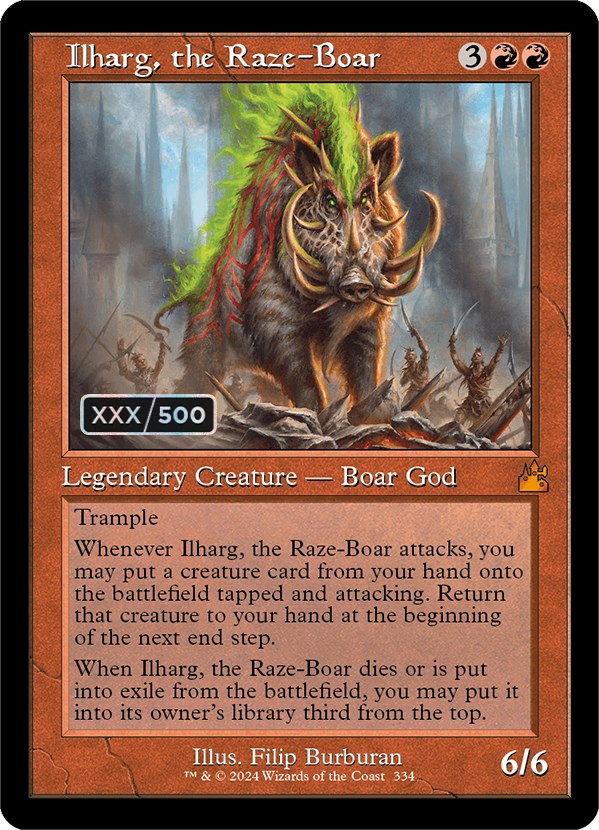 Ilharg, the Raze-Boar (Retro) (Serialized) [Ravnica Remastered] | Good Games Adelaide SA