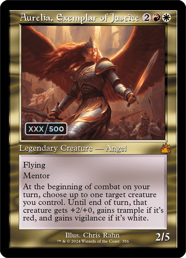 Aurelia, Exemplar of Justice (Retro) (Serialized) [Ravnica Remastered] | Good Games Adelaide SA