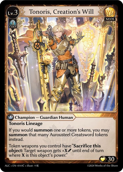Tonoris, Creation's Will (14) [Alchemical Revolution] | Good Games Adelaide SA