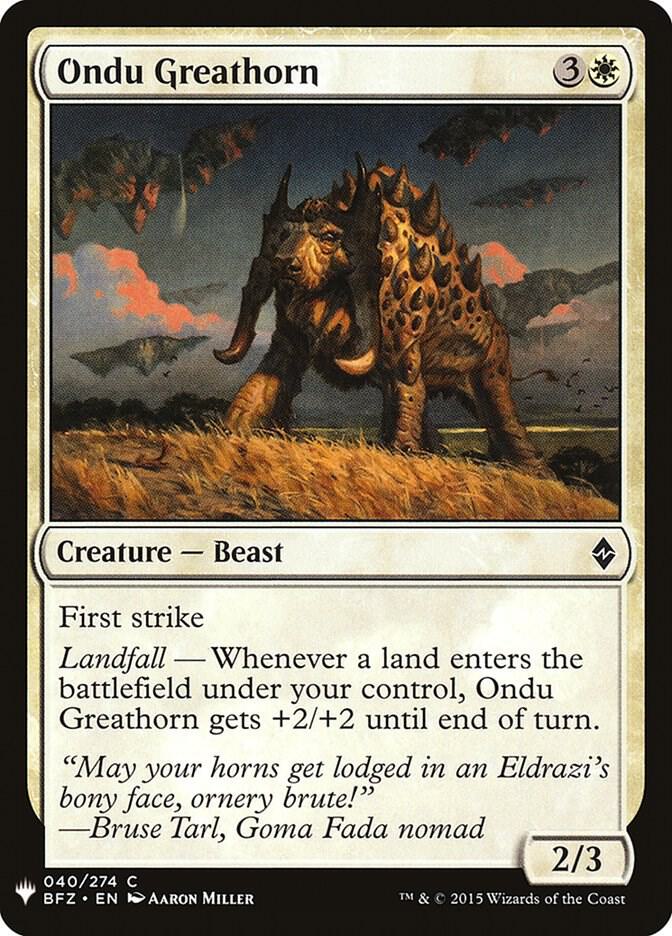 Ondu Greathorn 40 (The List Reprints)  | Good Games Adelaide SA