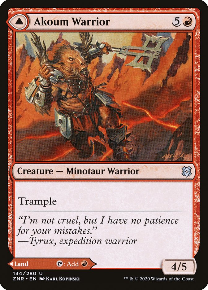 Akoum Warrior // Akoum Teeth 134 (Zendikar Rising)  - Foil | Good Games Adelaide SA