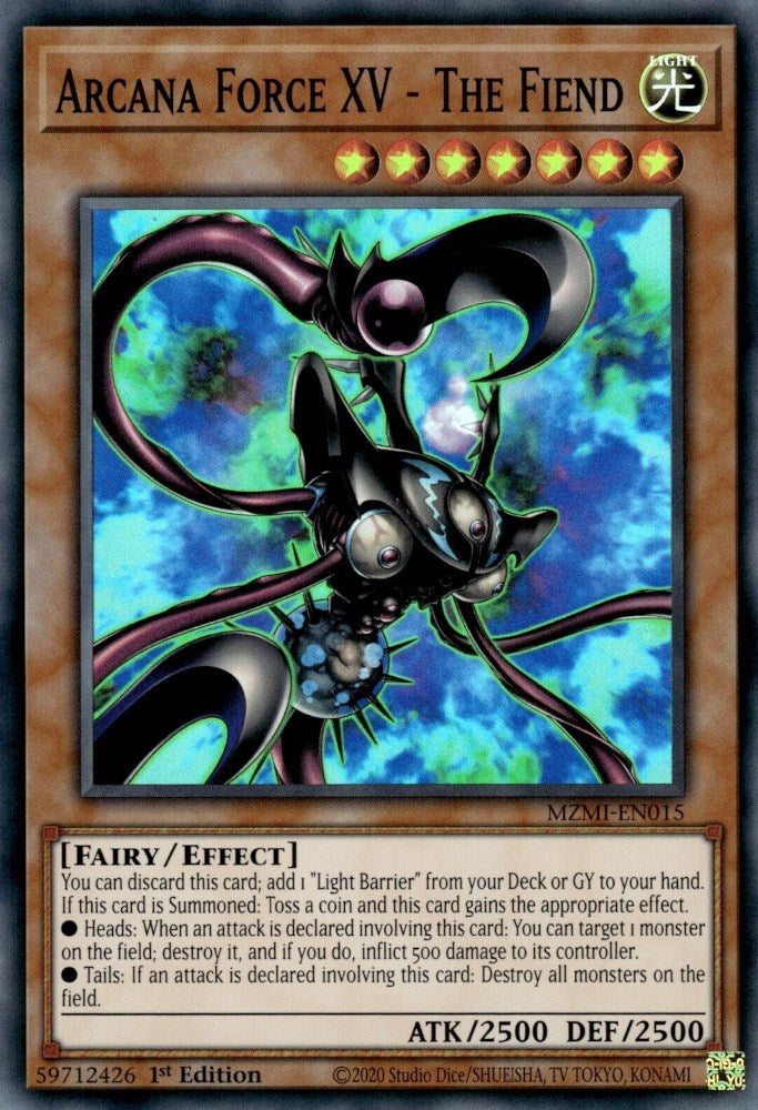 Arcana Force XV - The Fiend [MZMI-EN015] Super Rare | Good Games Adelaide SA