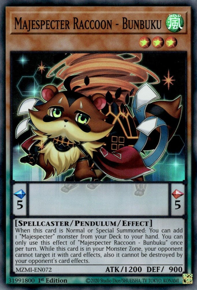 Majespecter Raccoon - Bunbuku [MZMI-EN072] Super Rare | Good Games Adelaide SA