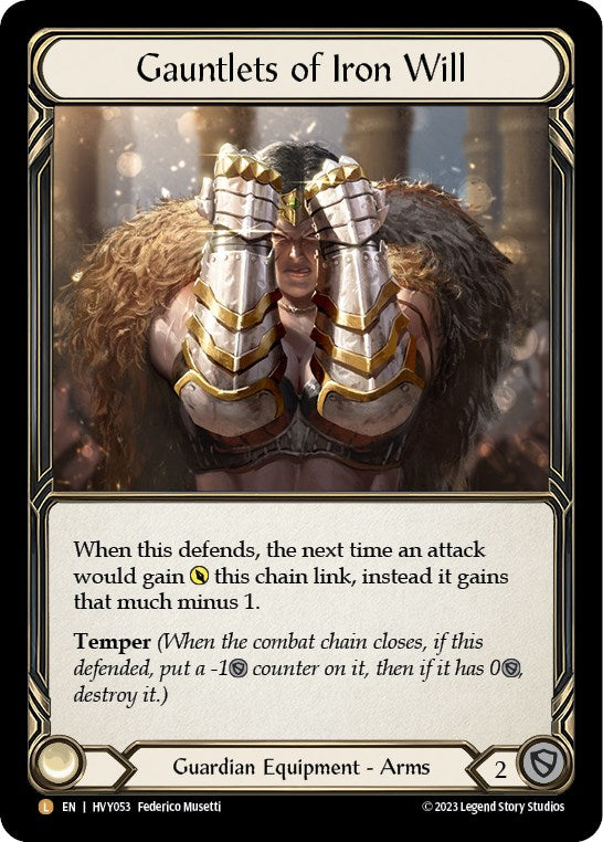 Gauntlets of Iron Will [HVY053] (Heavy Hitters)  Cold Foil | Good Games Adelaide SA