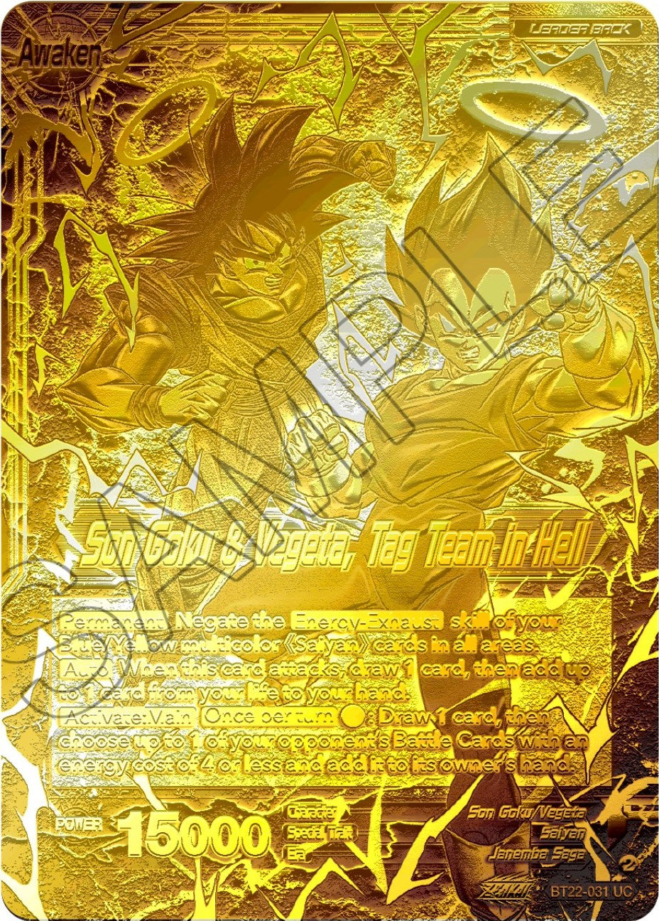 Son Goku // Son Goku & Vegeta, Tag Team in Hell (2023 Championship Finals) (Gold Metal Foil) (BT22-031) [Tournament Promotion Cards] | Good Games Adelaide SA