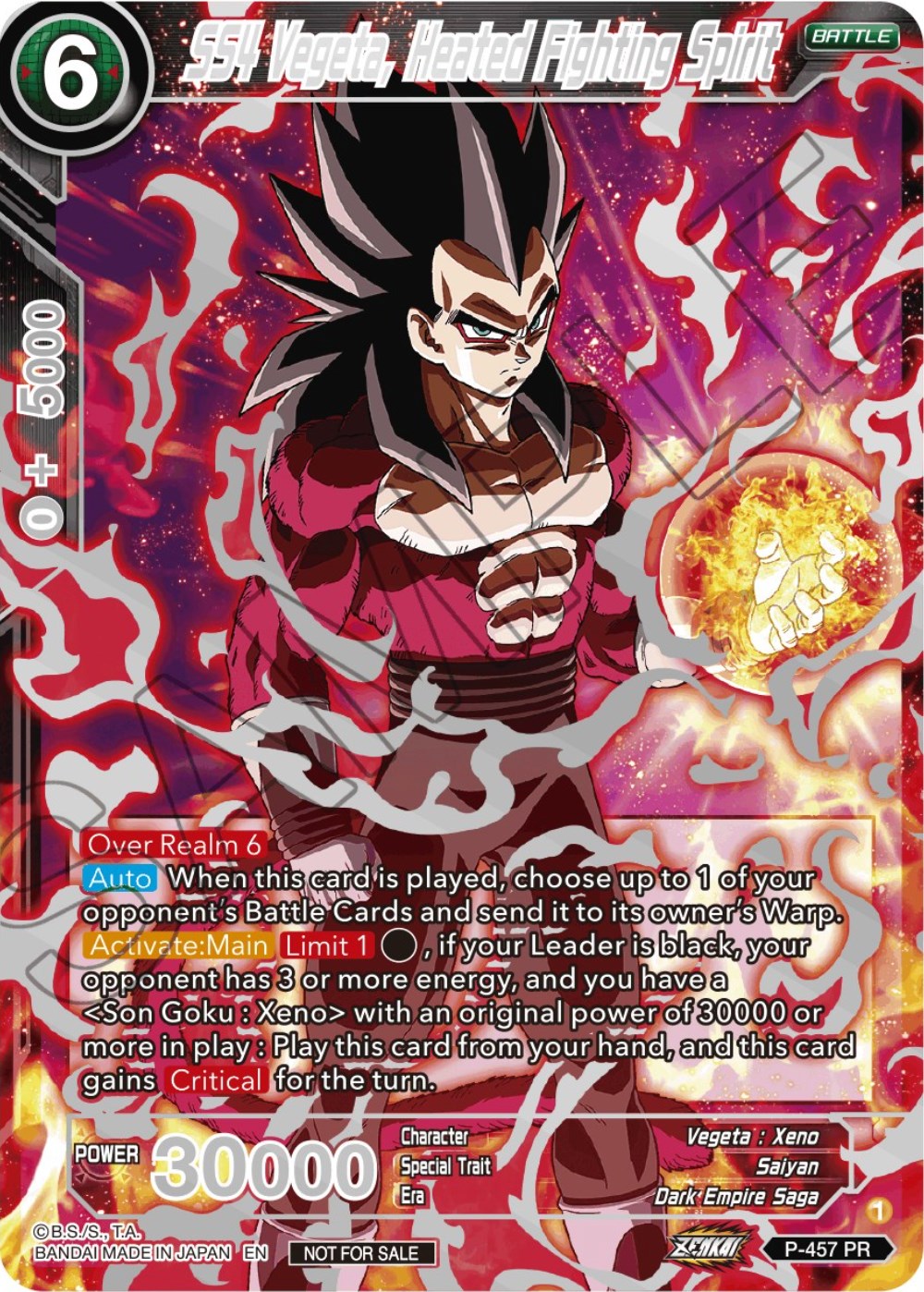 SS4 Vegeta, Heated Fighting Spirit (Championship 2023 Reward Alternate Art Card Set) (Holo) (P-457) [Tournament Promotion Cards] | Good Games Adelaide SA