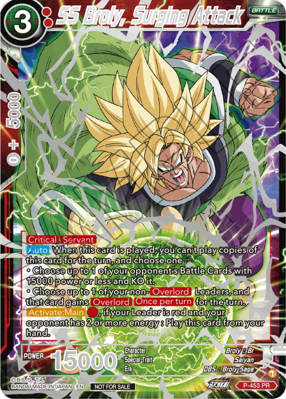 SS Broly, Surging Attack (Championship 2023 Reward Alternate Art Card Set) (Holo) (P-453) [Tournament Promotion Cards] | Good Games Adelaide SA