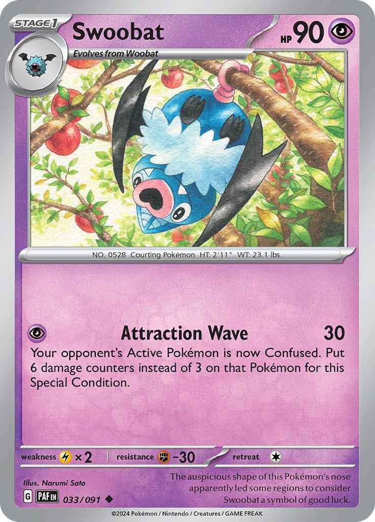 Swoobat (033/091) [Scarlet & Violet: Paldean Fates] | Good Games Adelaide SA